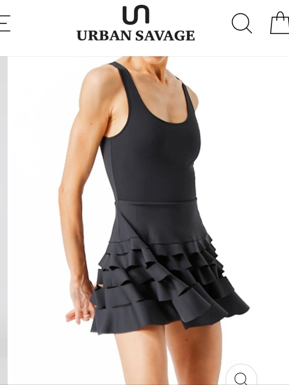 Urban Savage NAVY Volley Dress sz XS laser cut built in shorts $160 Perfect